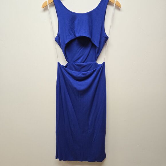 Lulu's "How I Feel" Cobalt Blue Cutout Bodycon Midi Dress sz Med NWOT - Picture 4 of 8